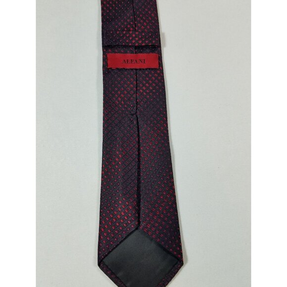 Alfani Mens Necktie Silk deep reds black tie 2.75" wide 60" long - Picture 3 of 8